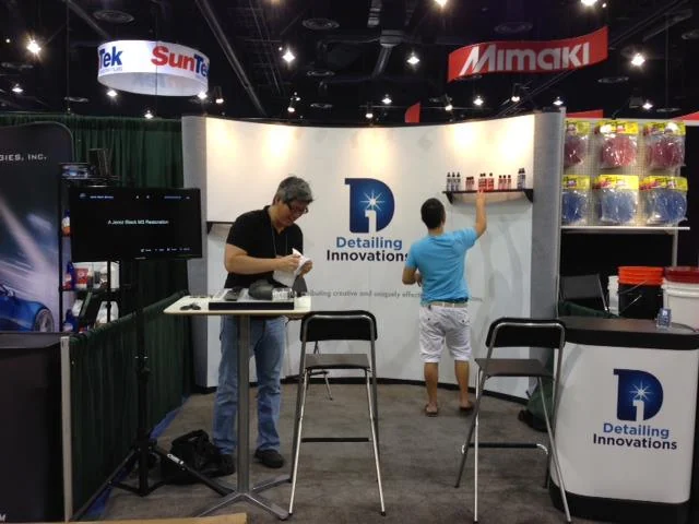Setting up the booth before doors open